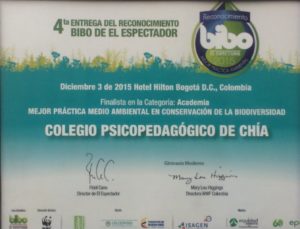 Finalista en la categoría Mejor Practica Medioambiental en la Conservación de la Biodiversidad Premio BIBO del espectador